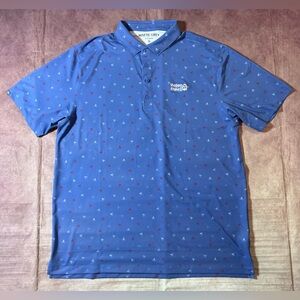 Matte Gray Polo Shirt Mens Sz XL Geometric Lightweight Stretch Golf Casual Logo